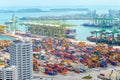 Singapore harbor industrial commercial port Royalty Free Stock Photo