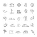 Singapore icon set, thin line icon. Singapore Symbols Royalty Free Stock Photo