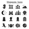 Singapore icon set vector illustration graphic design