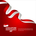 Singapore Independence Day Celebration Vector Template Design Illustration Royalty Free Stock Photo