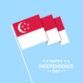 Singapore Independence day typographic design with flag vector