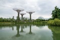 SINGAPORE - JAN 19, 2016: scenic view of metal monuments