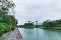 SINGAPORE - JAN 19, 2016: scenic view of metal monuments