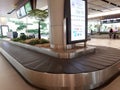 Singapore - January 9,2020 : Baggage conveyor belt atthe airport