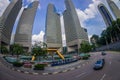 SINGAPORE, SINGAPORE - JANUARY 30. 2018: Beautiful outdoor view of fountain wealth with a public residential condominium