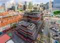 SINGAPORE-JANUARY 26,2020:The Buddh`s Relic Tooth Temple in Singapore`s Chinatown Royalty Free Stock Photo