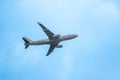 Singapore, 24 January 2024: closeup view of Singapore Air Force Boeing KC-767 military tanker aircraft flying in sky. large aerial Royalty Free Stock Photo