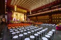 Singapore, Singapore - January 30, 2019 : Interior view of the richly ornate Buddha Tooth relic temple in Singapore