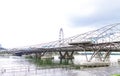 Singapore, 2016 January 14: Landscape of Marina Bay bridge and palms