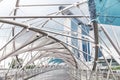 Singapore, 2016 January 14: Landscape of Marina Bay Sands hotel, bridge, museum and financial district