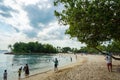 Siloso Beach at Sentosa island in Singapore. Royalty Free Stock Photo