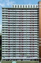 Singapore-22 JUL 2017:Singapore residential building suspension flag for celebration national day facade