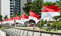 Singapore-22 JUL 2017: Singapore Rochor river Singapore flags for celebration national day Royalty Free Stock Photo