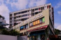 Building exterior and sign of Beauty World Plaza, one of the oldest building at Upper Bukit Timah Road