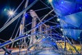 SINGAPORE - JULY 8,2016 : Helix Bridge and Marina Bay Sand Hotel Royalty Free Stock Photo