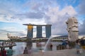 Merlion statue fountain Royalty Free Stock Photo