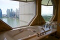 SINGAPORE - JULY 23rd, 2016: luxury Hotel room with modern interior, beautiful Large bathroom marble Royalty Free Stock Photo