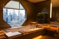 SINGAPORE - JULY 23rd, 2016: luxury Hotel room with modern interior, beautiful Large bathroom marble