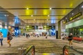 Visitors walk around Departure Hall in Changi Airport Singapore Royalty Free Stock Photo