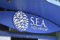 Banner of SEA Aquarium Sentosa in Sentosa, Singapore Royalty Free Stock Photo