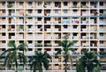 Singapore-11 JUN 2018:Singapore high density residential building HDB facade day view