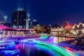 Singapore Landmark: Clarke Quay on Singapore River at Night Royalty Free Stock Photo