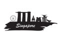 Singapore Landmark Global Travel And Journey paper background. V