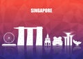 Singapore Landmark Global Travel And Journey paper background. V