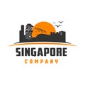 Singapore landmark logo design template