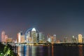 Singapore Landscape of business building around Marina bay, Singapore Skyline at night view the business bay district on Marina Royalty Free Stock Photo