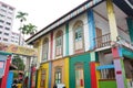 Singapore little india 22 june 2022. street view of Colorful facade buildings and traffic Royalty Free Stock Photo