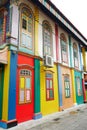 Singapore little india 22 june 2022. street view of Colorful facade buildings and traffic Royalty Free Stock Photo