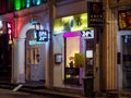 Neon signage of a 24-hour massage spa / massage parlour in Seah Street, Singapore