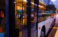 Singapore-10 MAR 2018: Singapore SBS transit public bus in night sight