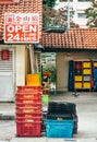 Singapore-30 MAR 2019:Singapore famous local canteen Kim San Leng Food count backyard