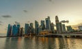 Singapore, 20 March 2019 : Beautiful architecture building skyscraper around marina bay and sky background in singapore city. Royalty Free Stock Photo