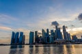 Singapore, 20 March 2019 : Beautiful architecture building skyscraper around marina bay and sky background in singapore city. Royalty Free Stock Photo