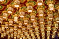 Singapore - March 4, 2018: Beautiful lights decoration on the ceiling in Buddha Tooth Relic Temple Royalty Free Stock Photo