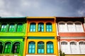 SINGAPORE, SINGAPORE - MARCH 2019: Colorful facade of building in Little India, Singapore on August 31,2016. Little India is an Royalty Free Stock Photo