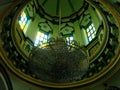 Crystal chandelier hangs from the dome of the Abdul Gafoor Mosque. Singapore