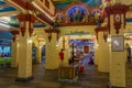 SINGAPORE, SINGAPORE - MARCH 10, 2018: Interior of Sri Mariamman hindu Temple in the Chinatown of Singapo