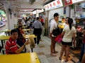 Many people go daily to eat at a typical Singapore food court or Hawker Royalty Free Stock Photo