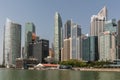 Skyscrapers surround Clifford square and pier, Singapore Royalty Free Stock Photo