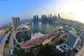 Singapore Marina Bay aerial view Royalty Free Stock Photo