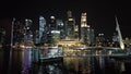 Singapore Marina bay Best Night View Very beautiful from front bridge and buildings with lights on