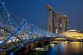 Singapore Marina Bay Helix Bridge Skyline city at night