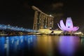 Singapore Marina Bay night view Royalty Free Stock Photo
