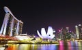 Singapore Marina Bay Sand with atom Bridge Royalty Free Stock Photo