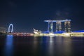 Singapore Marina Bay Sand during night time Royalty Free Stock Photo