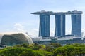 Singapore Marina Bay Sands Casino and Esplanade Theatres on the Royalty Free Stock Photo